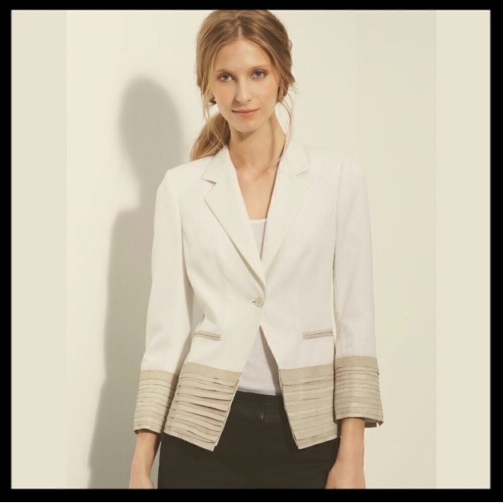 Elizabeth and‎ James Spring Wool Leather Blazer 2